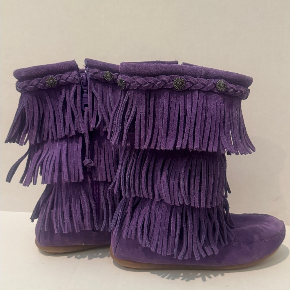 Minnetonka Kids Purple Moccasins